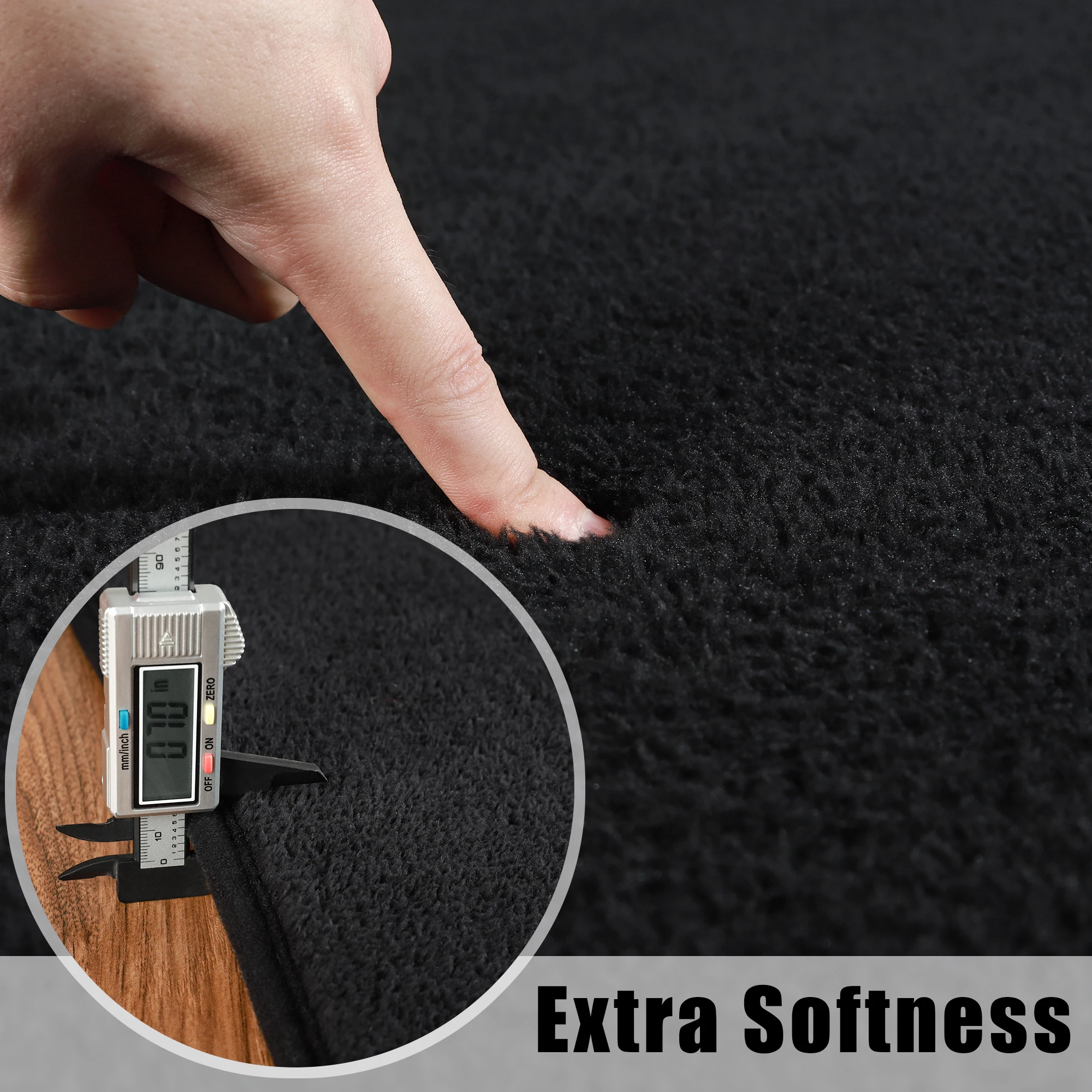 Black Rugs Living Room Carpet Nonslip Bedside Rugs Large Soft Floor Rug Children Game Mat Rectangular Home Decoratio 5