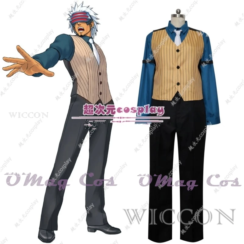 Godot Cosplay Traje, Máscara, Óculos, Adereços, Dia das Bruxas, Carnaval, Ás, 2ª Temporada, Terno