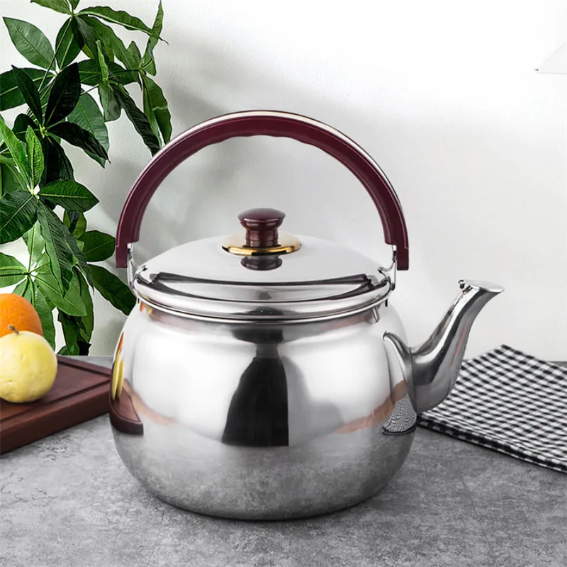 

Creative Thickened Stainless Steel Whistling Kettle for Outdoor Camping Home Kitchen Tea Pot Large Capacity Milk Water Kettles