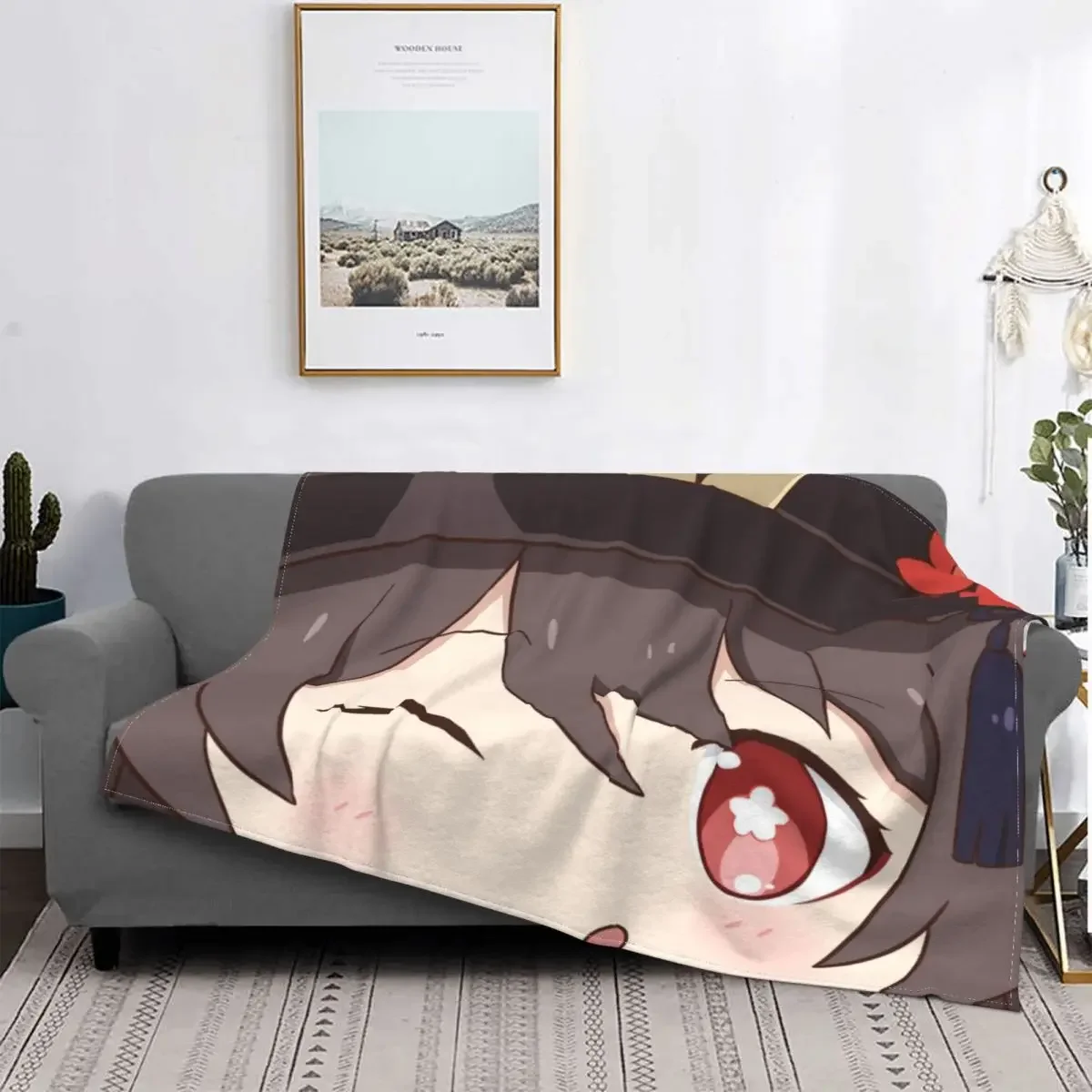 

Hu Tao Genshin Impact Baby Blanket Fleece Super Soft Warm Print Multi-function Warm Babe Carpets For Bed Travel Bedspread