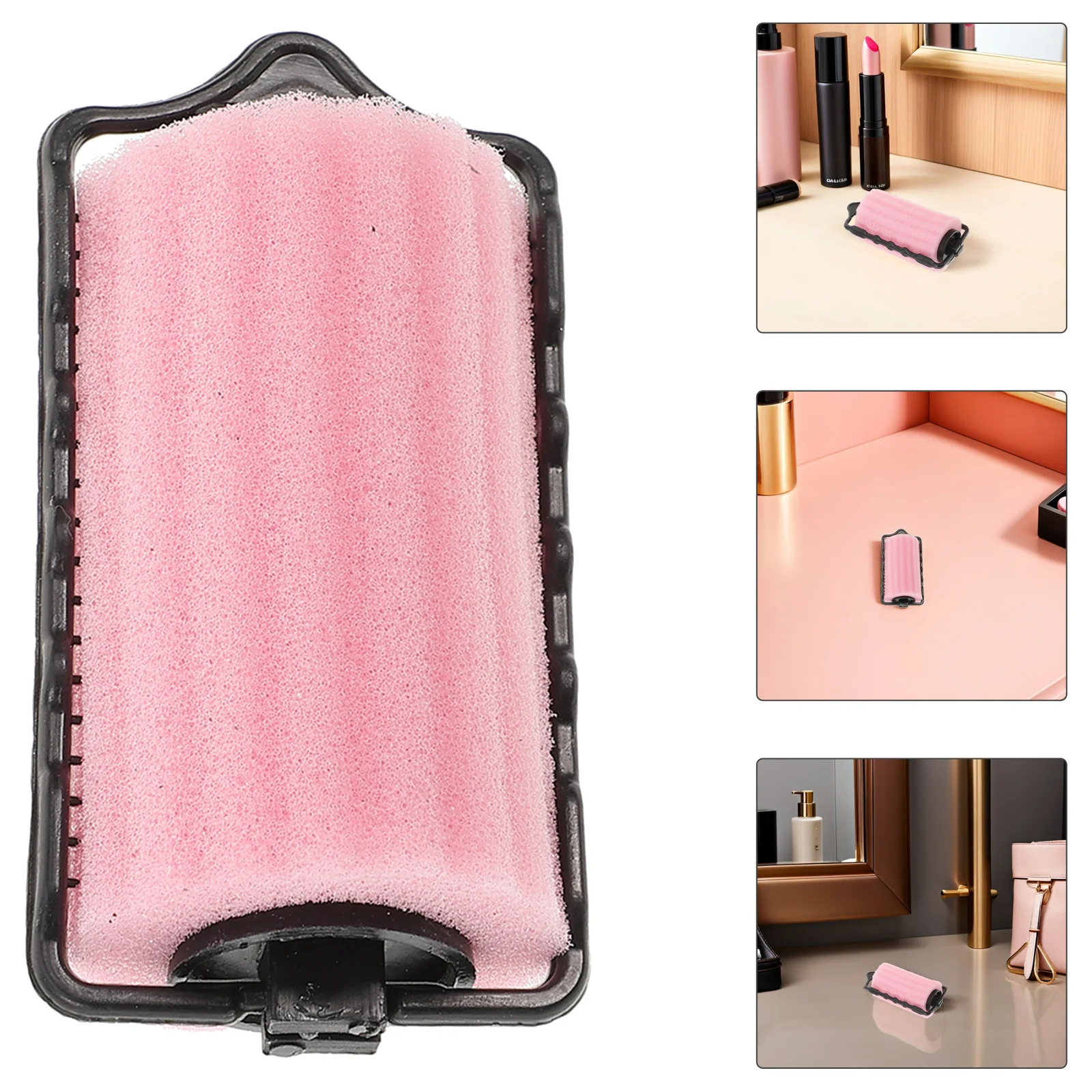 

24pcs Sponge Hair Rollers 3.5Cm Pink No Heat Curlers For Women Soft Front Bangs Roller Set Travel Friendly Sleeping Hairstyling