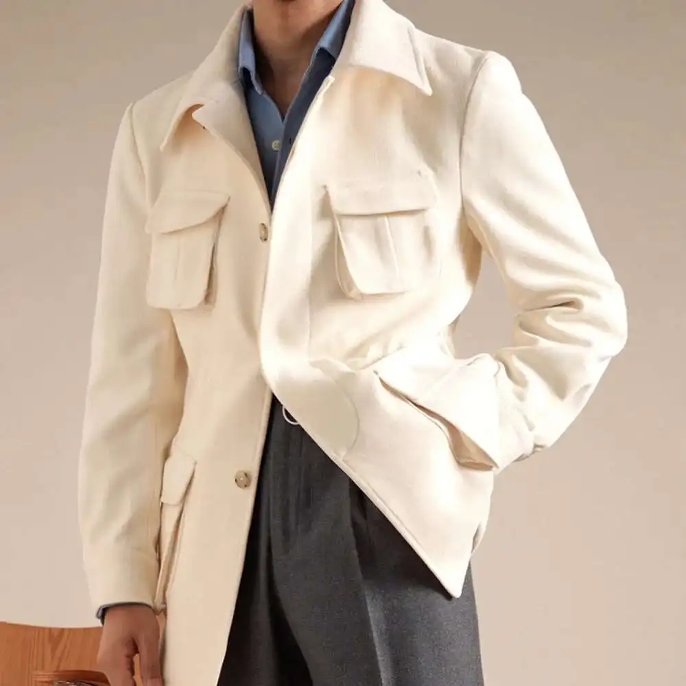 Luxury Italian Fashion Lapel Top Male Trench Coat Jacket Men Casual Office Jacket Men\'s Business Versatile Senior Mantel Wolle