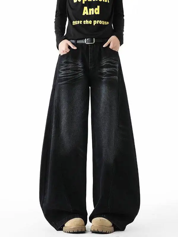 

Джинсы мужские TANGZ Studio American Retro Bla Knife, свободные, прямого кроя, износостойкие, молодежные, модные