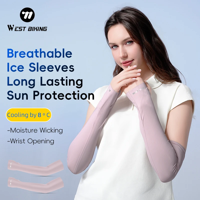 

WEST BIKING Sports Arm Sleeves Cover Breathable Sunscreen Motorcycle Sleeves for Men Women Outdoor Running Cycling Equipment