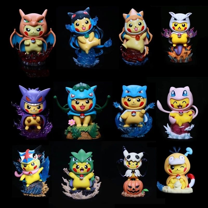 Figuras de cosplay de Pokemon Pikachu, serie Mega Evolution, Charizard, Blastoise, Bulbasaur, Gengar, modelo coleccionable, juguete para fanáticos del Anime