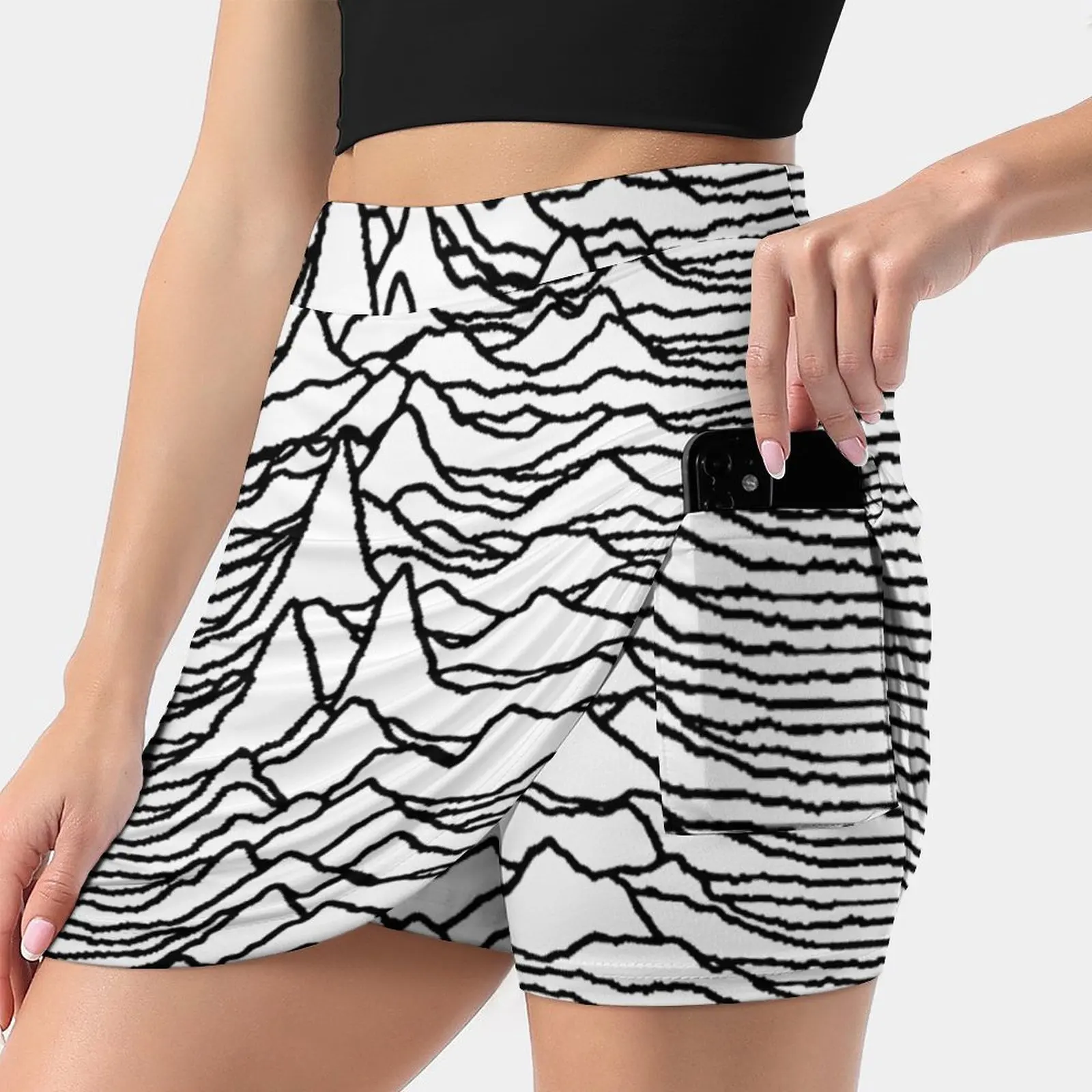 

Unknown Pleasures Black Women's skirt Y2K Summer Clothes 2022 Kpop Style Trouser Skirt With Pocket Unknown Pleasures Music Disk