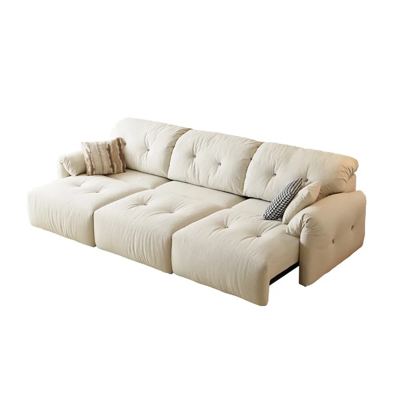 Electric sofa living room modern simple telescopic human kennel fabric lazy multi-functional sofa bed dual-purpose