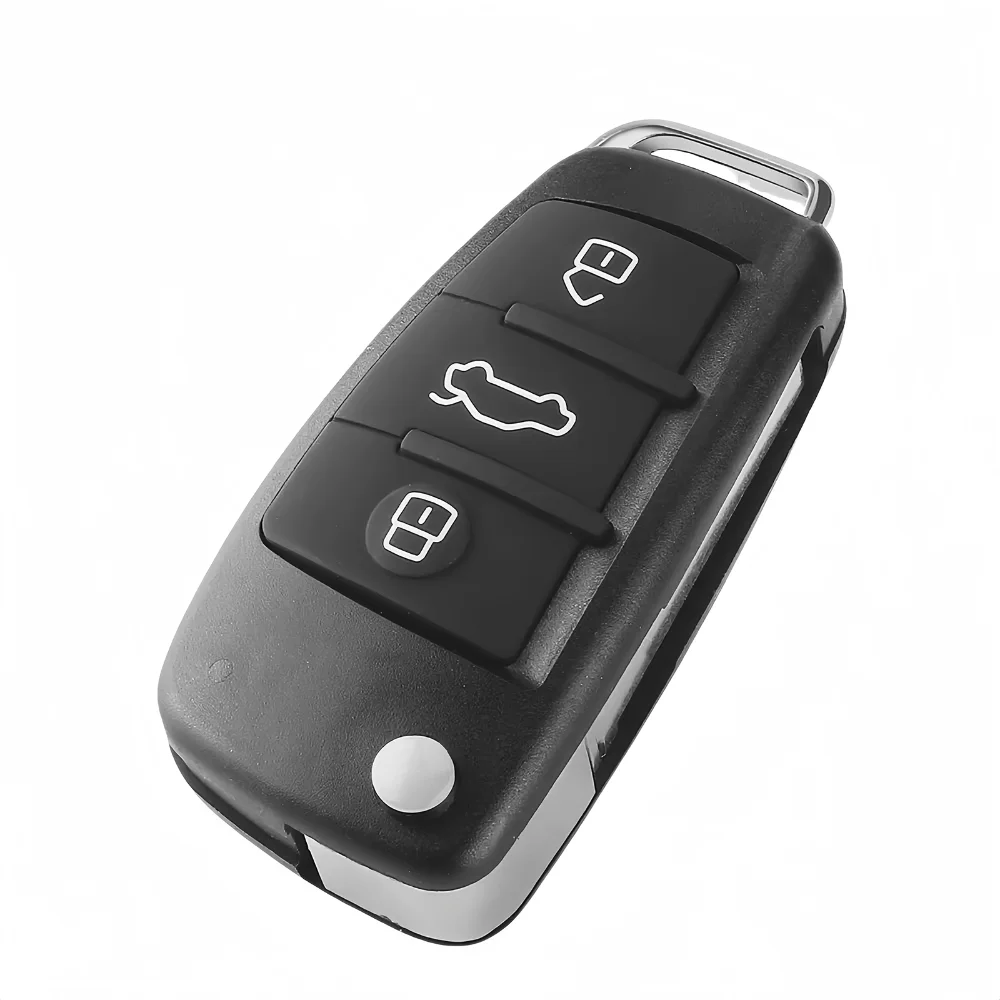 12V 범용 4도어 자동차 중앙 잠금 시스템 (액추에이터 포함) 433MHz, 2개의 3버튼 리모컨 및 키 블랭크 포함