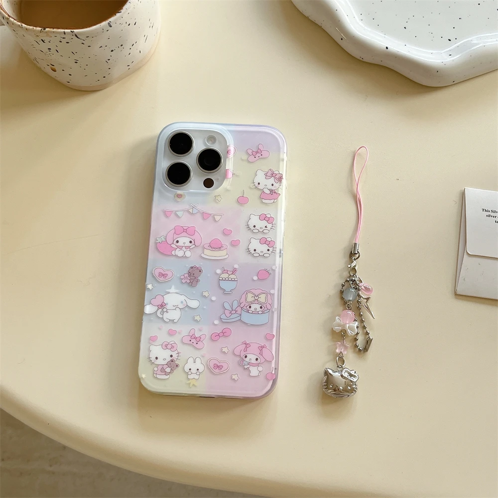 Cute Hello Kitty Cartoon Magsafe Wireless Charge Phone Case For iPhone 15 14 13 12 16Pro Max Kitty Shake Magnetic Holder Cover