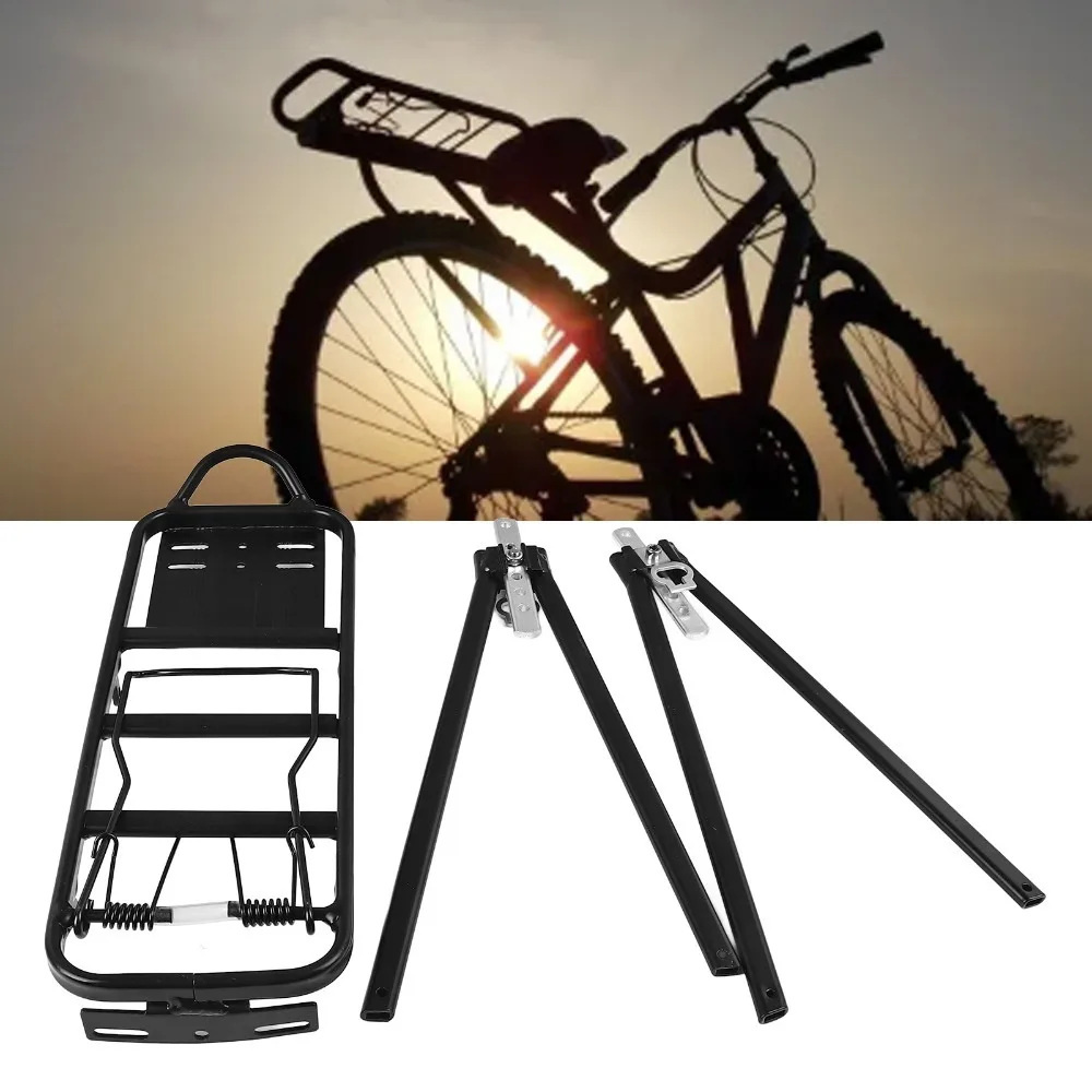 Aluminium Alloy Rear Bike Rack Adjustable Sturdy Bike Luggage Rack Quick Release High Load Capacity for 26"-29" Frames