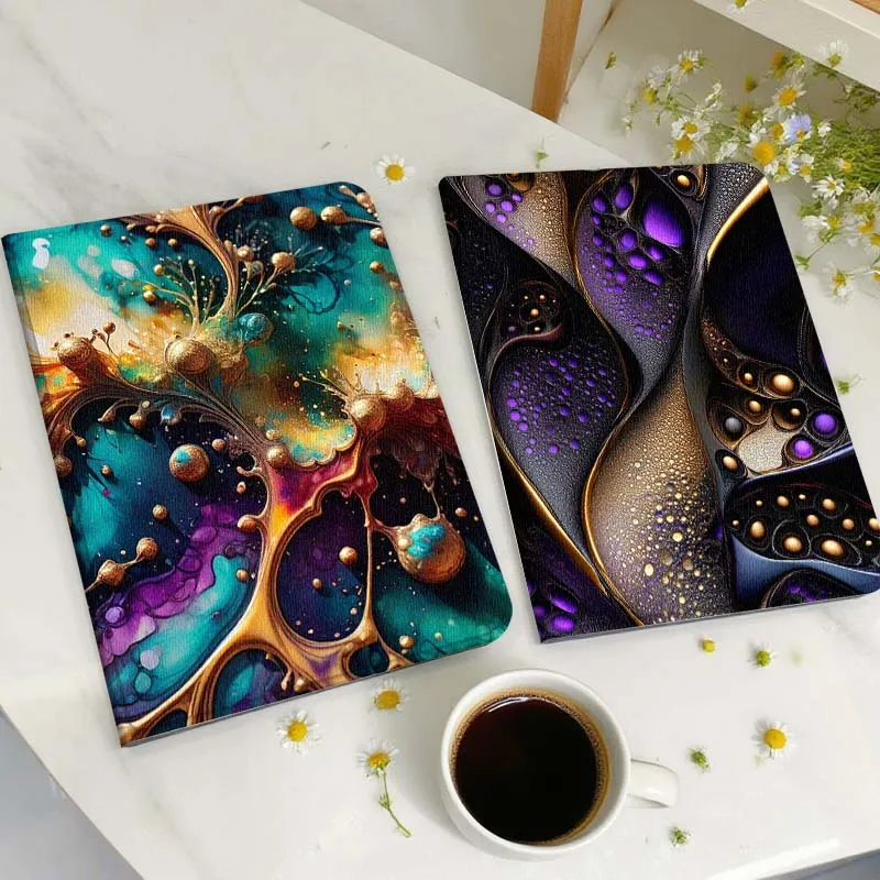 

Purple Gold Swirl Pattern For Samsung Galaxy Tab A A7 A8 A9 A11 S6 S11 Lite Plus 10.1 10.4 10.5 Inch 2022 2025 Tablet Case