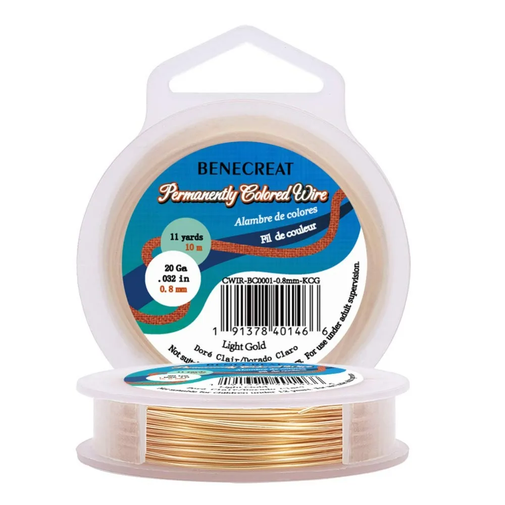 20 Gauge KC Gold Copper Wire Craft Jewelry Wire Tarnish Resistant Wire for Beading Jewelry Making 33-Feet/11