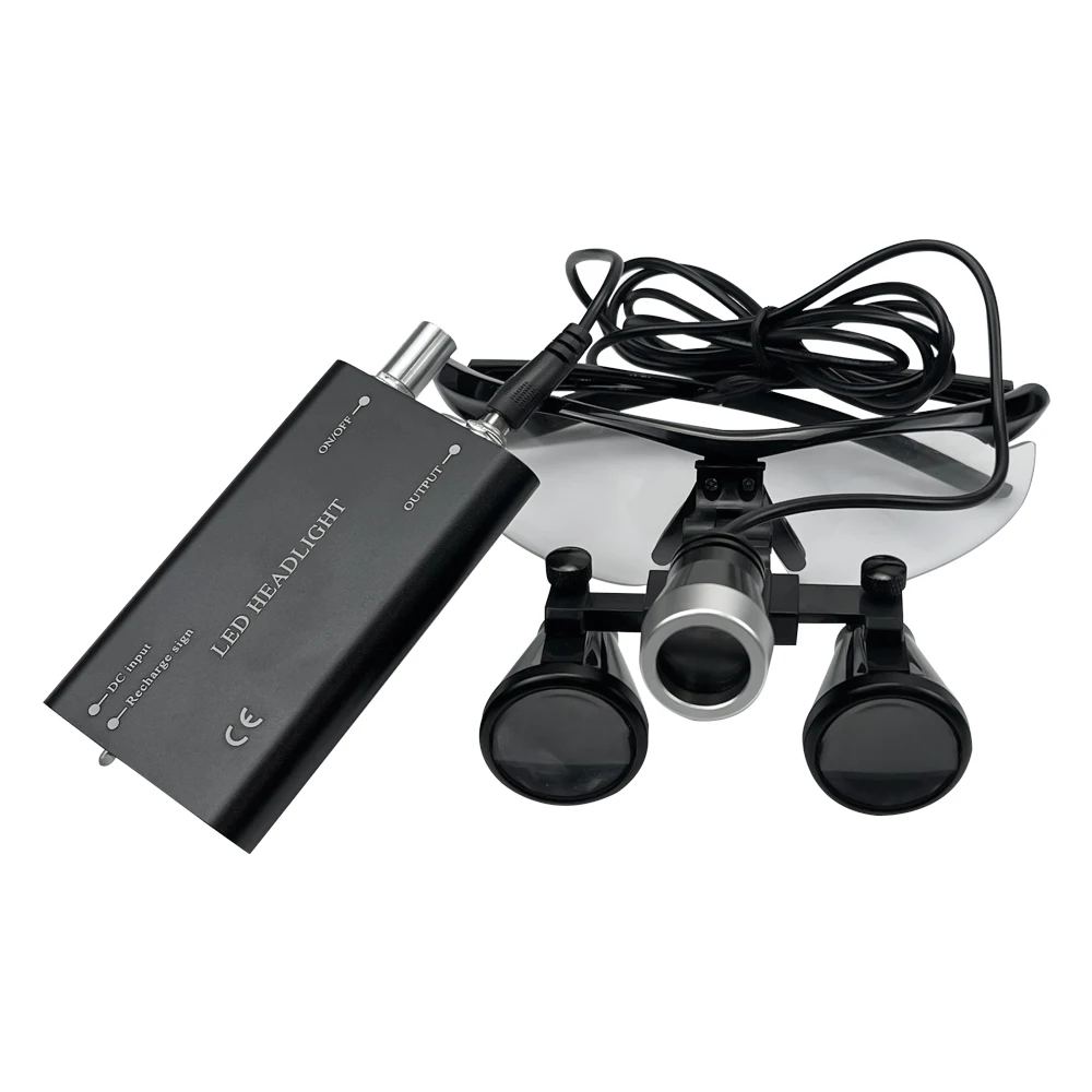 1Set Dental Loupes Wireless Headlight Dental Magnifier 2.5/3.5x Magnifying Glass With Led Light Magnification Binocular Headlamp
