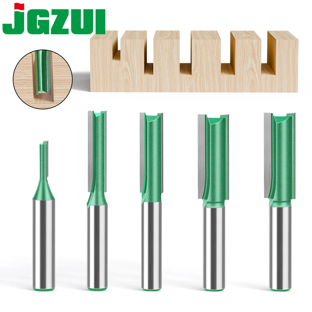 3-20PCS Router Bit Set, 8mm Shank Single Double Flute Straight Bit Milling Cutting, Cemented Tungsten Carbide Milling Cutting