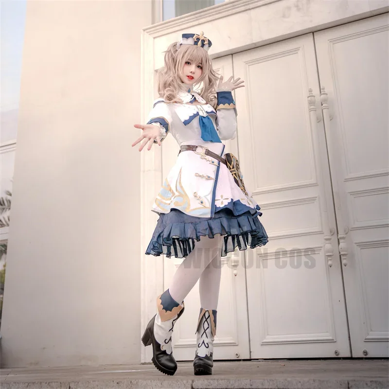 Genshin Impact Project Barbara Cosplay stivali scarpe parrucca Barbara Girls Princess Dresses Lolita Maid Clothes For Women Halloween