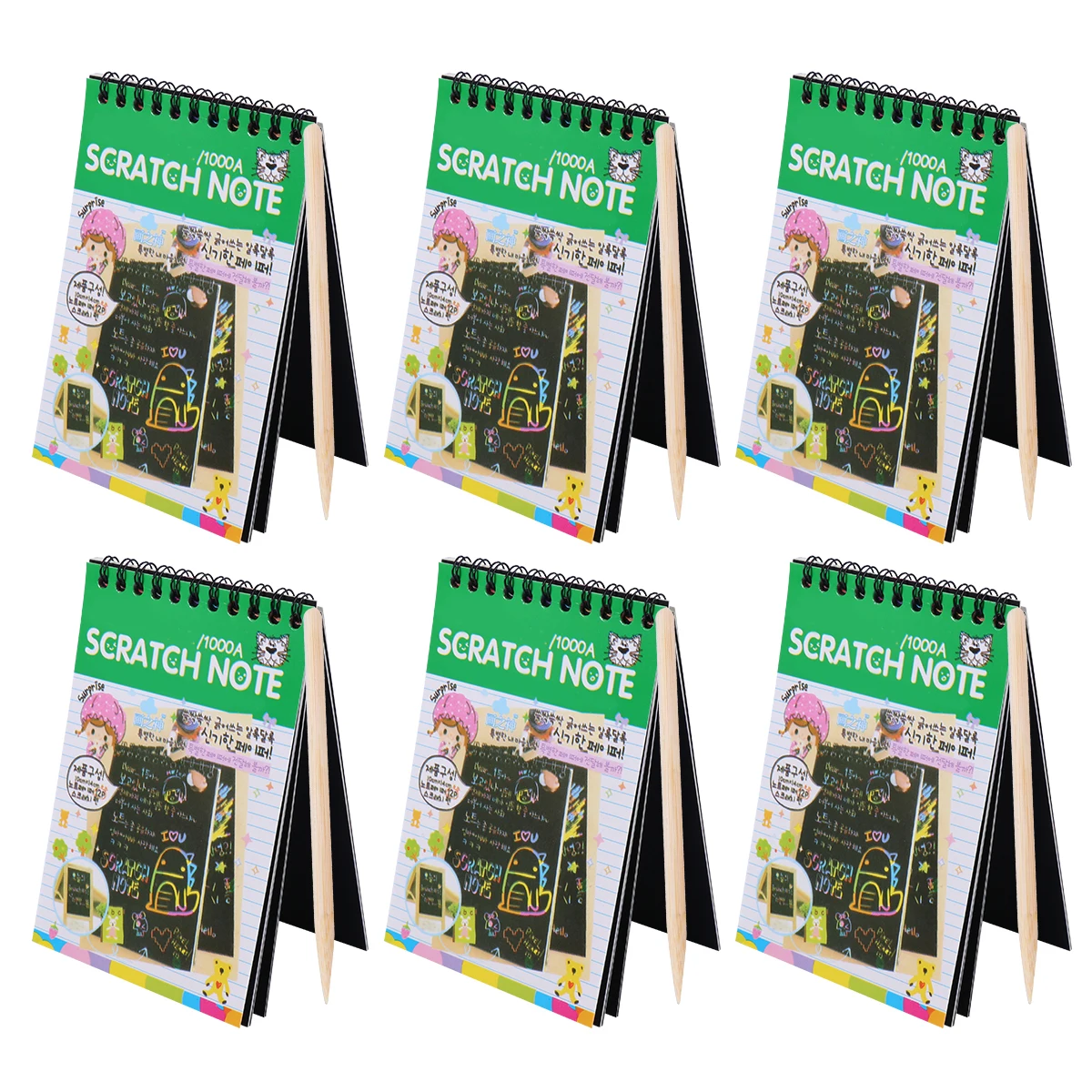 Ensemble de 6 cahiers à gribouiller de petite taille pour enfants, jouets de dessin, matériel en papier sûr, Graffiti fait à la main