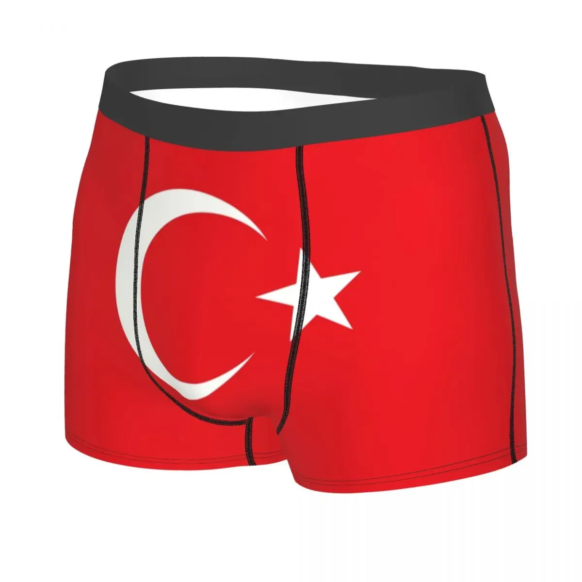 Male Sexy Flag Of Turkey Underwear Patriotism Boxer Briefs Soft Shorts Panties Underpants