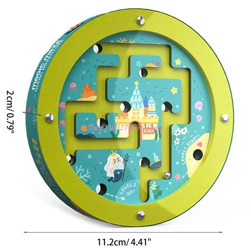 R6fd kids en bois rond labyrinthe interactive puzzele jouet portable mize puzzle