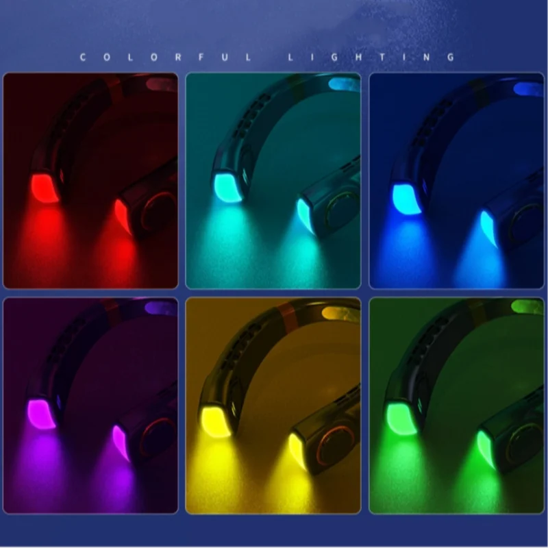 Портативный мини-подвесной вентилятор Xiaomi для шеи, цифровой дисплей, безлистный бесшумный электрический вентилятор, USB перезаряжаемый охладитель для шеи, кондиционер