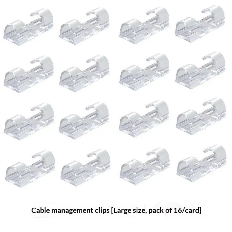20Pcs Clear Adhesive Cable Clips Waterproof Strong Sticky for Bathroom Desk Wire Management