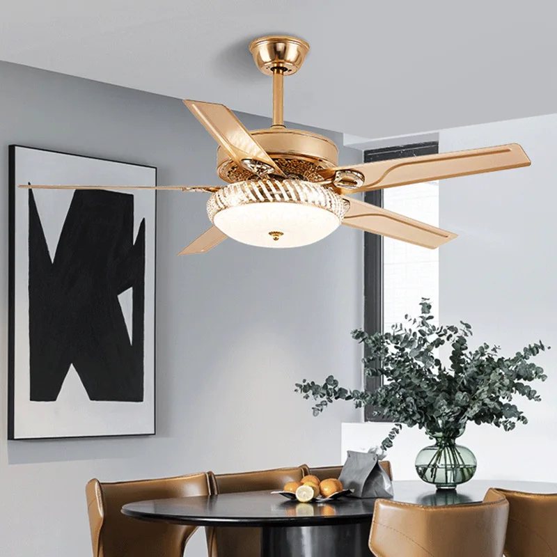 

High end high wind ceiling fan LED light living room bedroom hotel office lobby silent fan light 42 inches 48 inches 52 inches