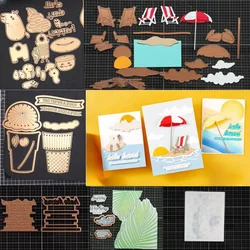 Summertime Beach Fun Metal Cutting Dies Stencil Hot Foil Stamps For DIY Scrapbook Craft Decoration Supplies Greeting Card