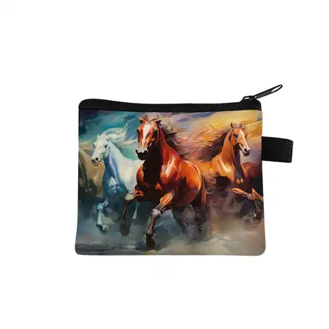 Horse Pattern Coin Purse Cute Purse for Boy/Girls Children Best Gifts 3D Cartoon Storage Bag Coin Walle