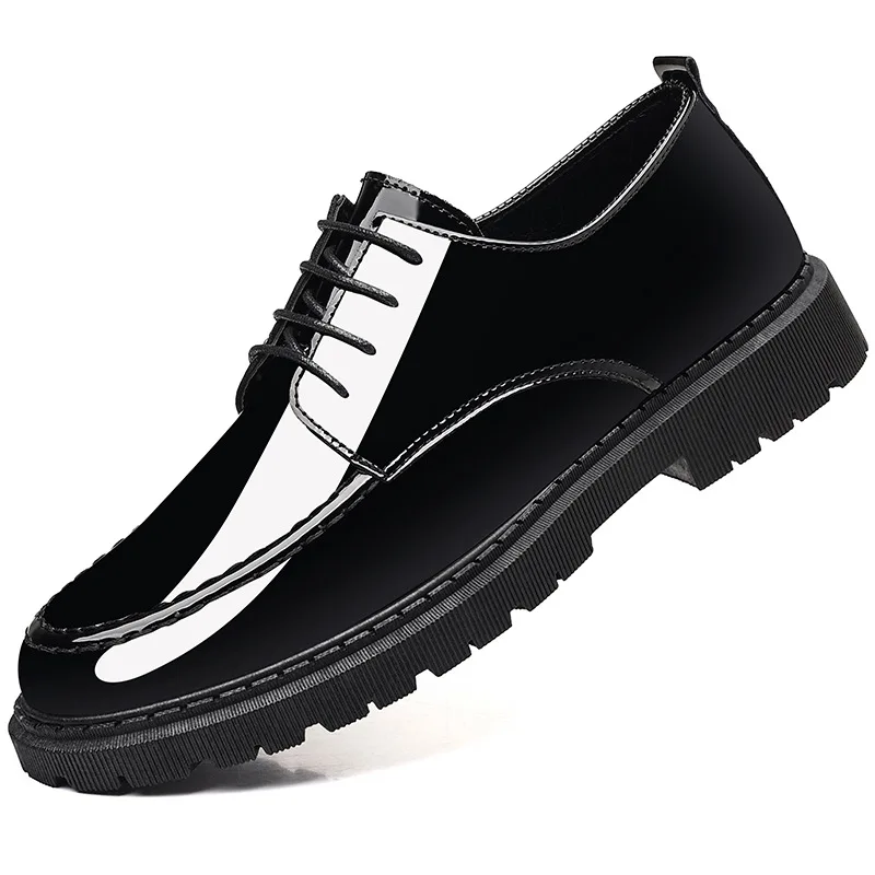 

Men's Mirror Finish Casual Loafers Heightening Shoes Business Style British Leather Shoes Invisible Suit Elevator Shoes 2026
