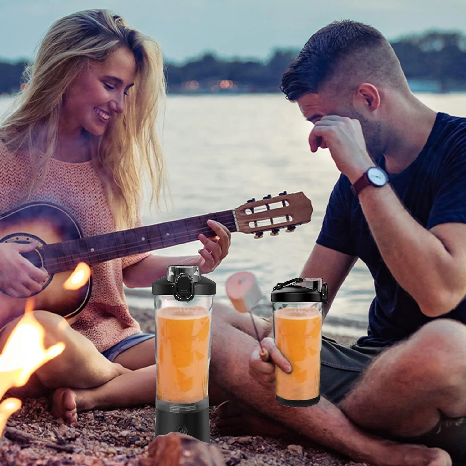 Portable Blender 20 Oz, Personal Size Blender for Shakes and Smoothies with 6 Blades,  Small Smoothie Blender Bottles for Kitche