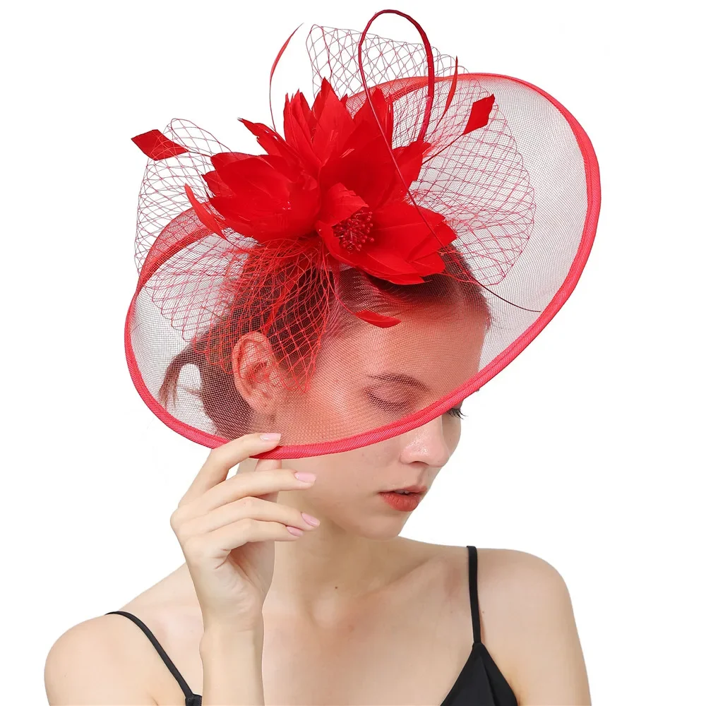 

Veils Fascinators For Weddings Hair Accessories Women Elegant Fashion Headwear Hair Clip Bride Wedding Feather Flower Heapiece