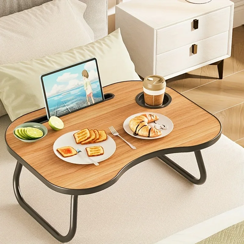 

1pc Multifunctional Foldable Laptop Table Practical Storage Bedside Furniture