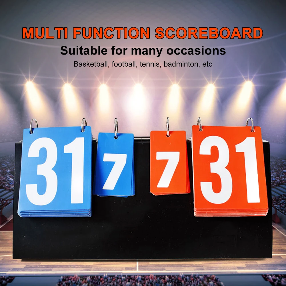 

4-Digit Sports Competition Score Indicator Plastic Scorekeeper Score Flipper Multifunctional Practical for Sports Referee