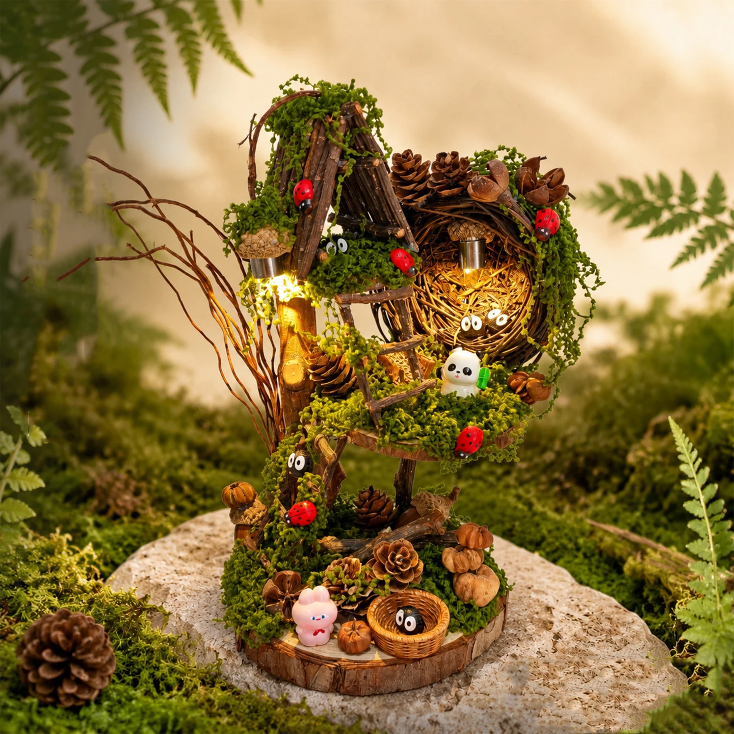 DIY Wooden Miniature Model Kits Nut Shell Forest Mini Casa 3D Puzzle Dollhouse With Furniture for Friends Birthday Gifts