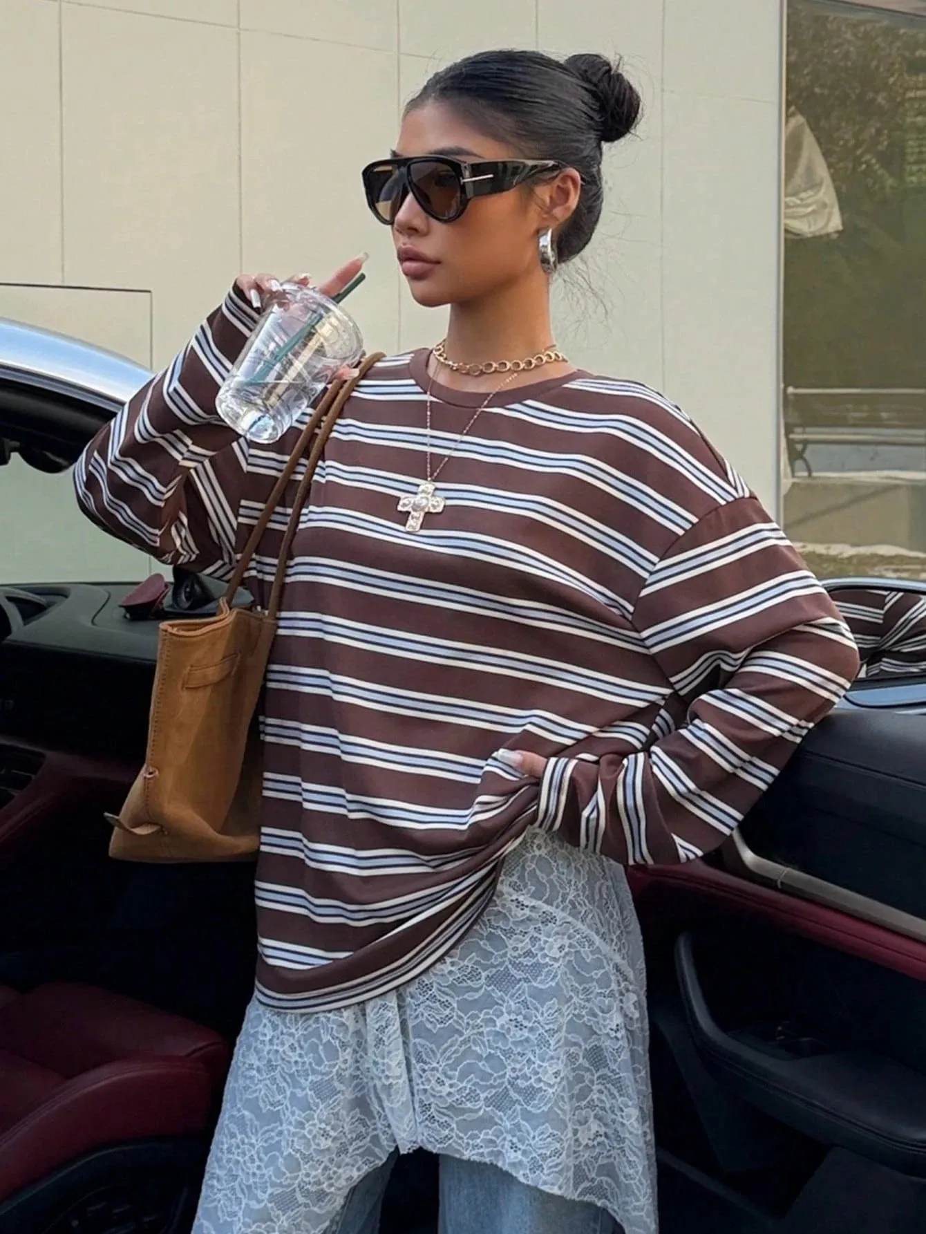 2026 Latest Fashion Women's Striped Round Neck T-shirt Summer Men Women's Y2K Casual Loose Large Short Sleeve Women's Clothing