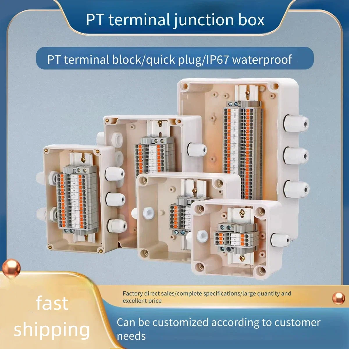 Outdoor Sealed Power Distribution Junction Box Plug-in Terminal PT Equipment Monitoring Wiring Case for Power Supply