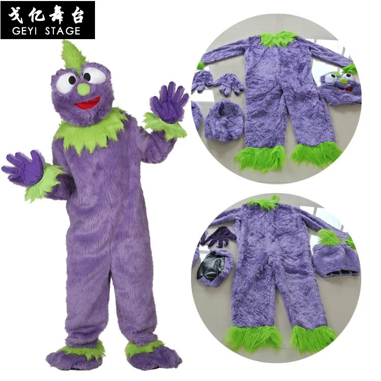 Grimace Purple Monster Mascot Costume Adult Cartoon Character Outfit Halloween Cosplay Costume Adult Cute Purple Plush Clothing