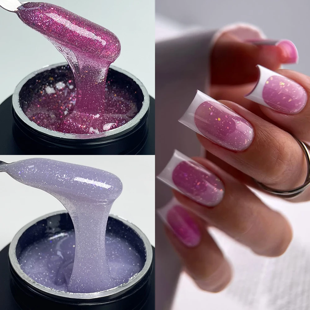 Hema TPO الحرة Jillnails جل منشئ الأظافر 50 جرام عارية حليبي أبيض وردي الذاتي التسوية المتوسطة هلام لبناء تمديد الأظافر