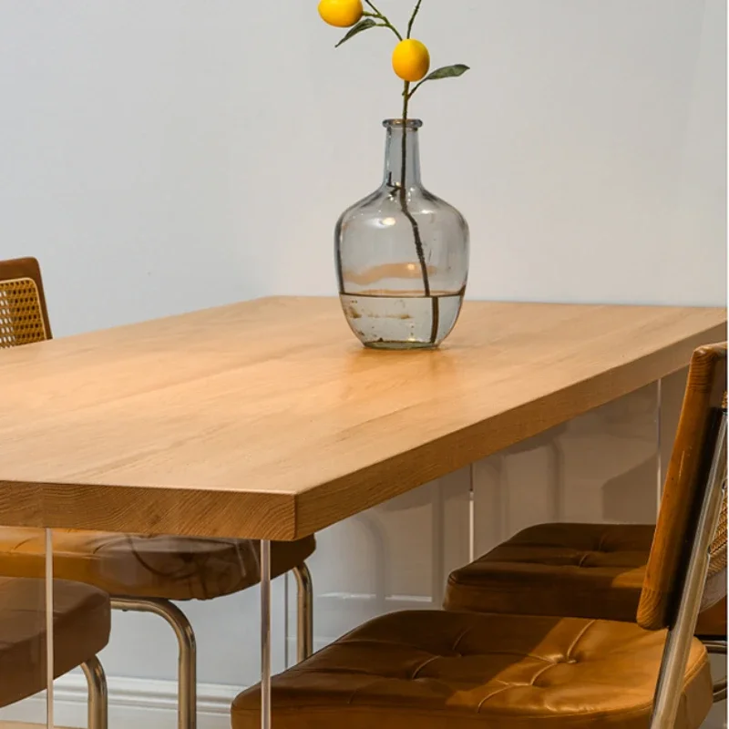 Transparent Household Dining Table Italian Oak Wood Organiser Acrylic Dining Table Salon Stand Juegos De Comedor Room Furnitures