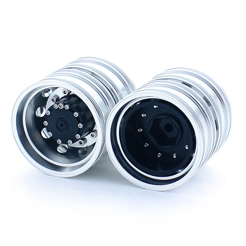 2pcs RC Dump Truck Metal Upgrade Wheels Hub Rim for 1/14 Tamiya SCANIA 770S R620 VOLVO BENZ Arocs MAN TGX LESU Car Accessories