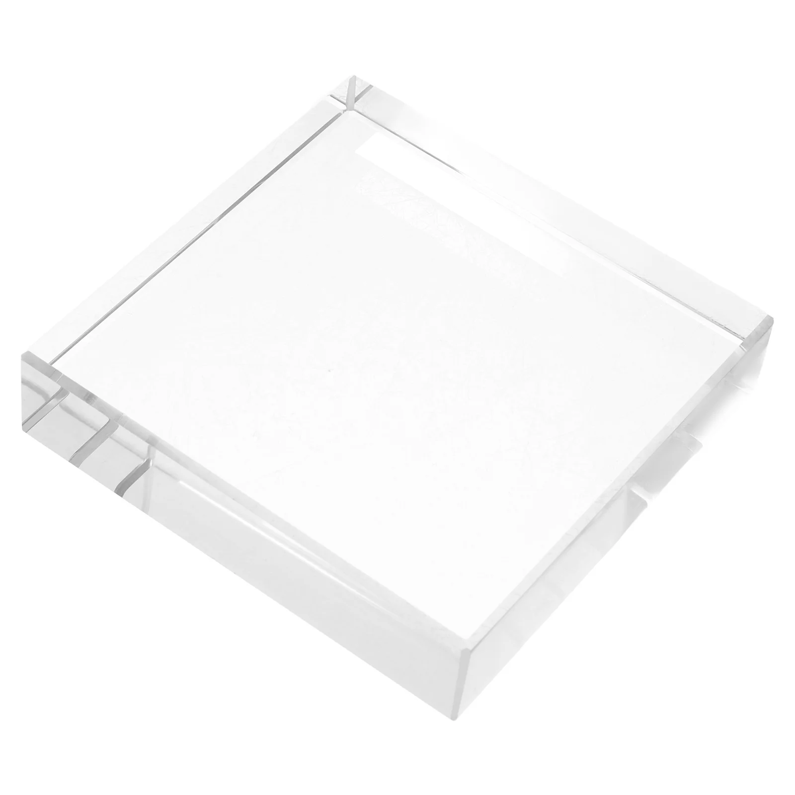 

Clear Crystal Square Paperweight Transparent Smooth Glass Block Compact Office Desk Decor Home Crafts Photography Reading Heavy