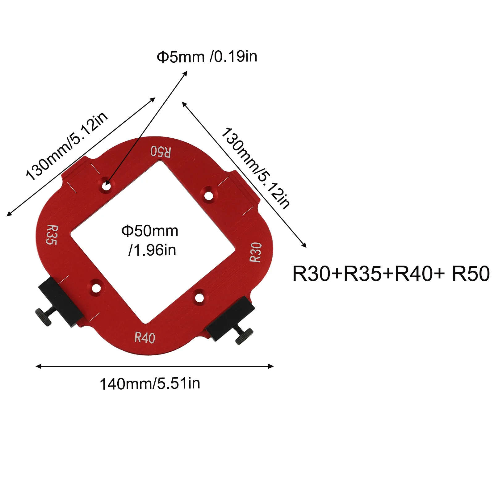 1pc In-1 Trimmer Cutting Fillet Template Radius Jig Router Template Corner Radius Routing Guide Router Bit Arc R10 R15 R20 R25