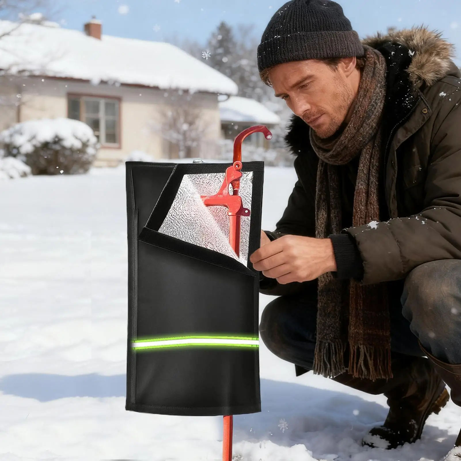 Faucet Covers For Winter Pipe Insulation With Reflective Strip Hose Bib Covers For Winter For Patio Lawn Garden Christmas Home