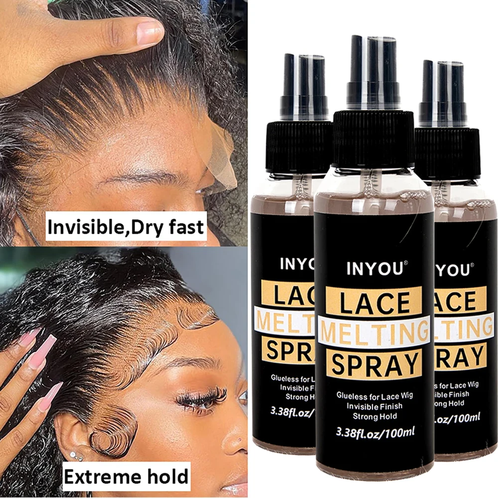 

Lace Melting Spray And Holding Spray, Wig Melting Spray Strong Natural Forming Hold with Fast Drying/No Residue