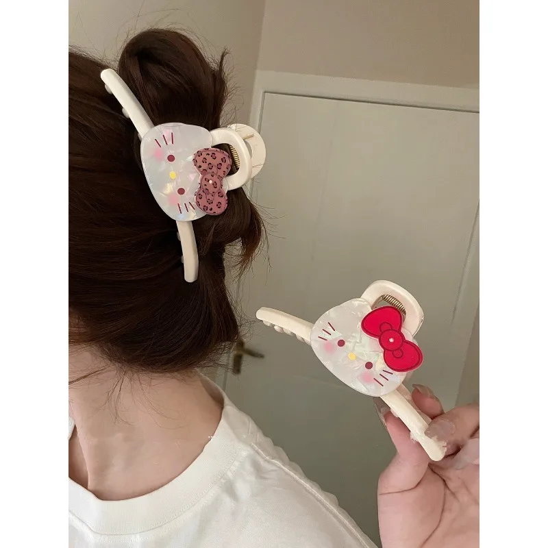 

New Hello Kitty Leopard Print Hair Claw Clip Women Cute Fashion Hair Accessories Gifts