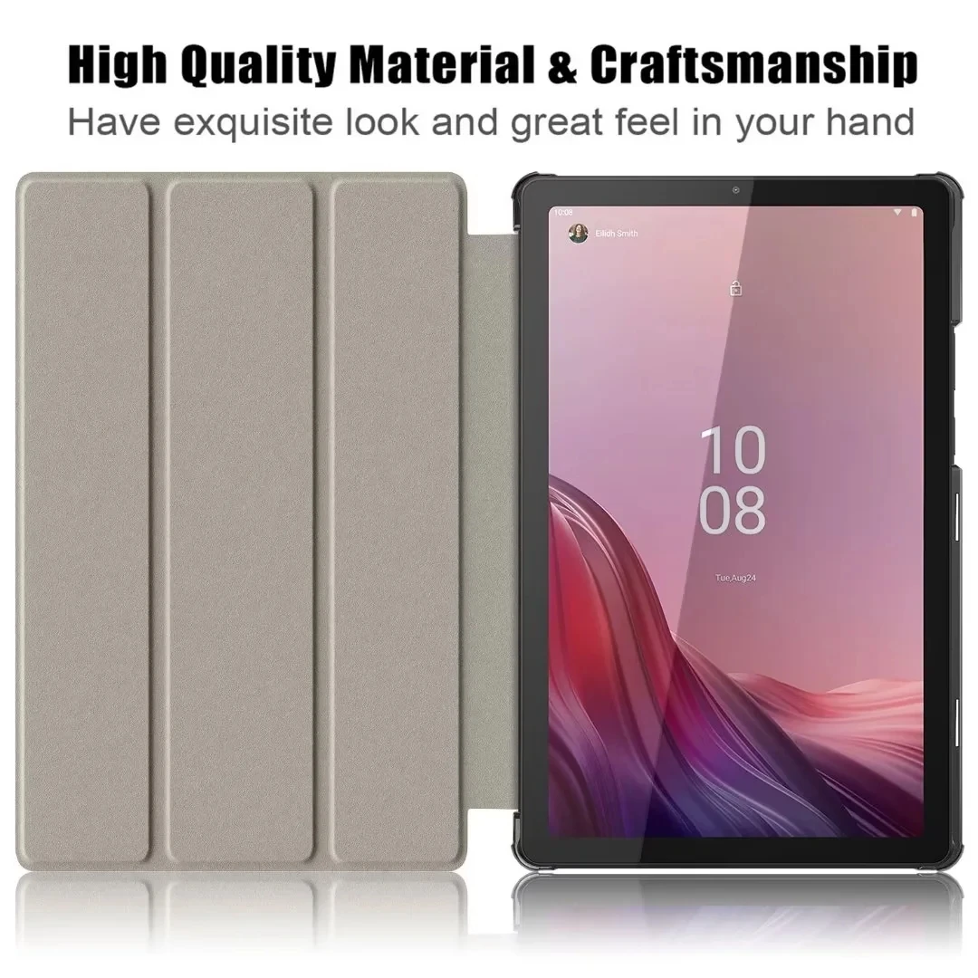 Nieuwe Tablet Cover Voor Lenovo Tab M9 2023 Case TB310FU TB310XC 9.0 inch PU Leer Magnetische Tri-Fold stand Funda Coque + Film + Pen