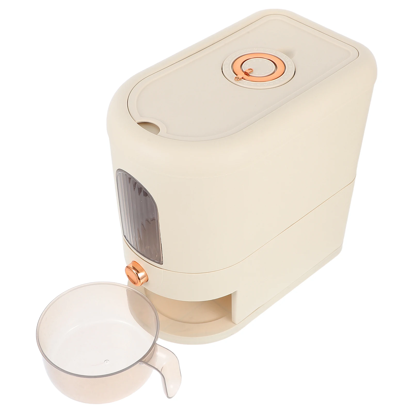 

Rice Dispenser Airtight Rice Storage Container Sealed Grain Holder with Measuring for Kitchen Pantry Food Storage