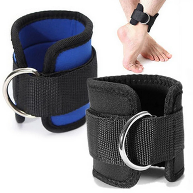 D-Ring Ankle Anchor Strap Buckle Belt Gym Attachment Foot Support Protector Leg Strap Lifting Fitness Rope Exercise Band Guard