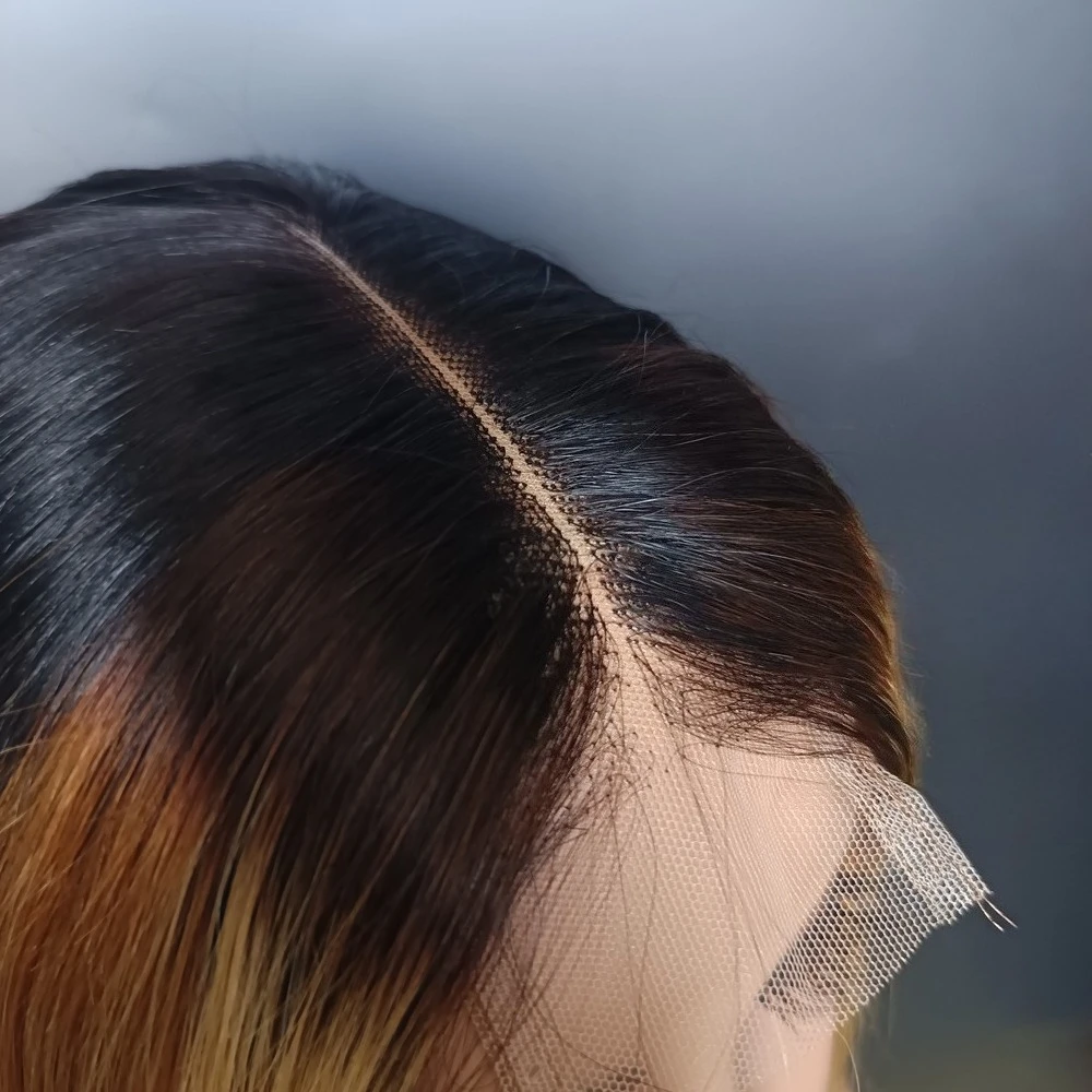 #27 #8 Mixed Color Human Hair Wig 2x6 Kim Closure Bob Wig 210% Density Deep Part Closure Wig Vietnamese Hair 12A Grade