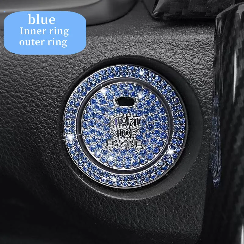 Car Key Start Button Decoration Ring Diamond Rhinestone Protective Cover FOR Toyota Corolla Rav4 Camry Prius Hilux Avensis Verso