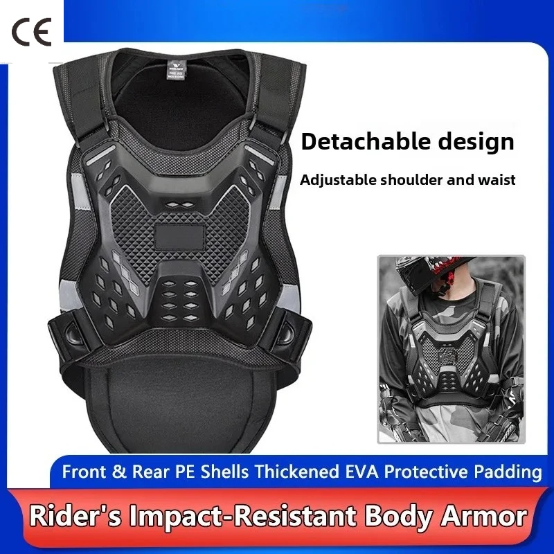 

Adults Motorbike Protective Vest, Spine Chest Back Armor Protector, Shock‑Absorbing Gear for MTB Motocross Racing Daily Riding